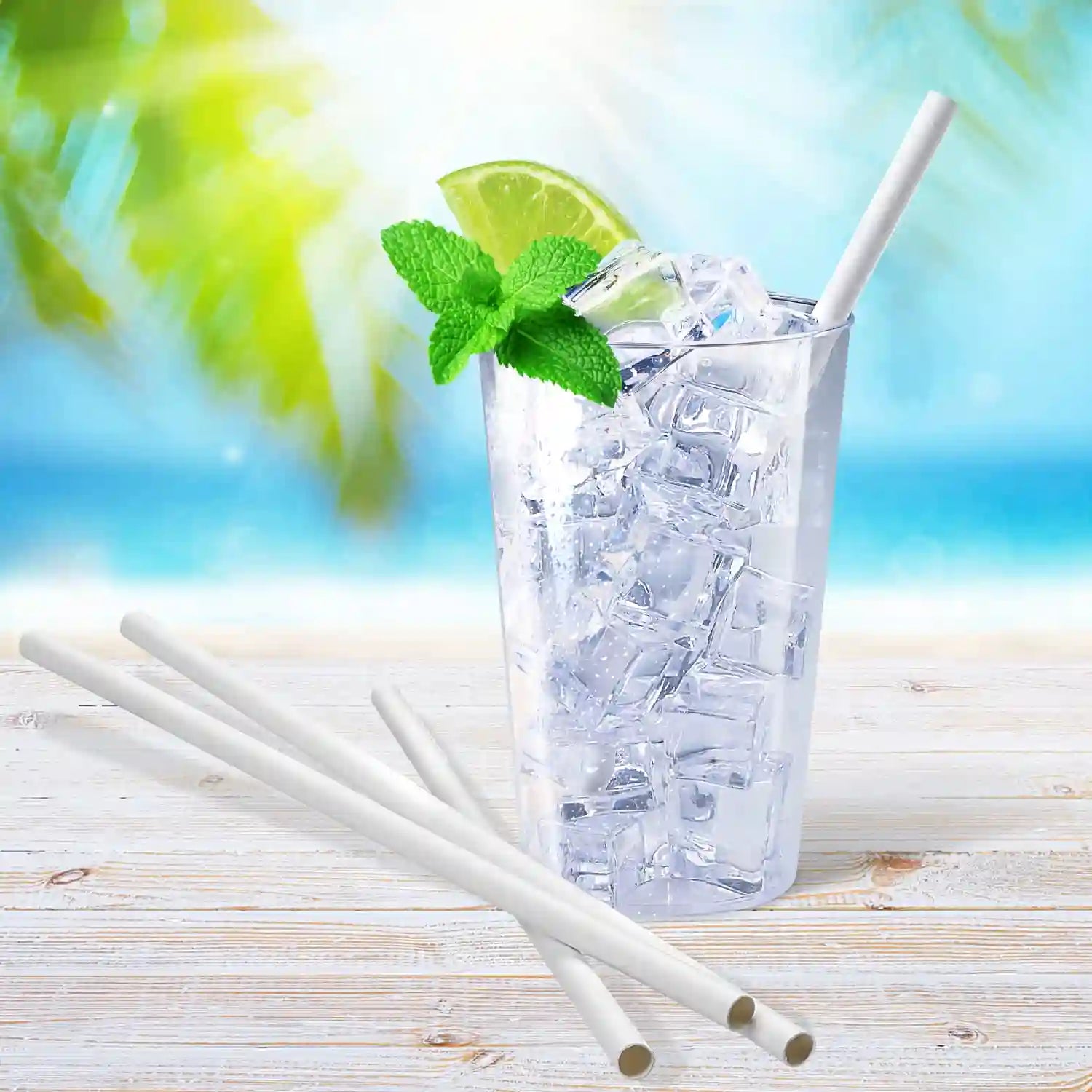 Trinkhalm weiß Jumbo