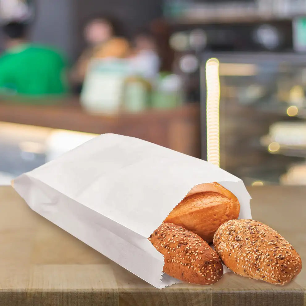 Papierfaltenbeutel weiß