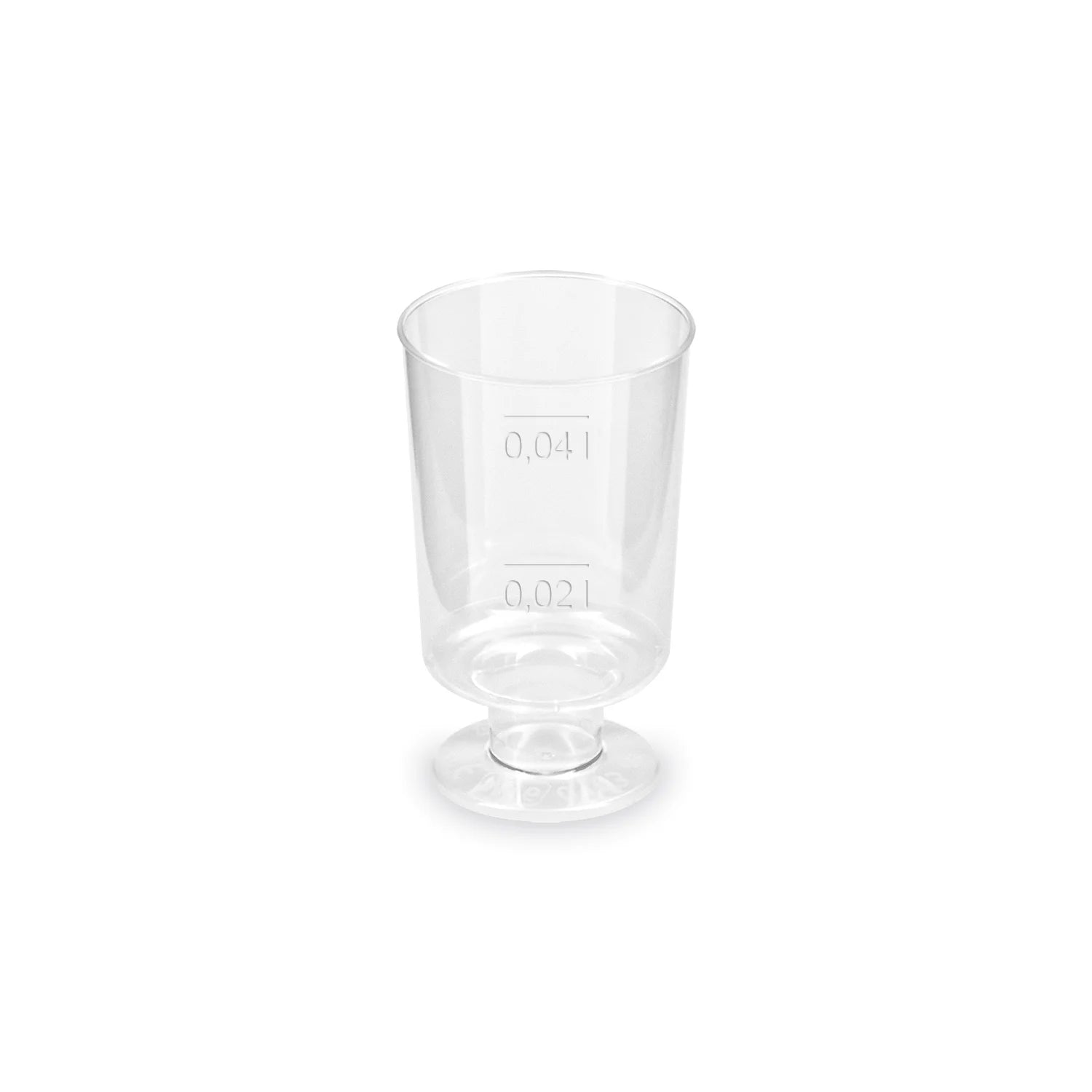 Trinkglas (PS) mit Fuß 2cl/4cl
