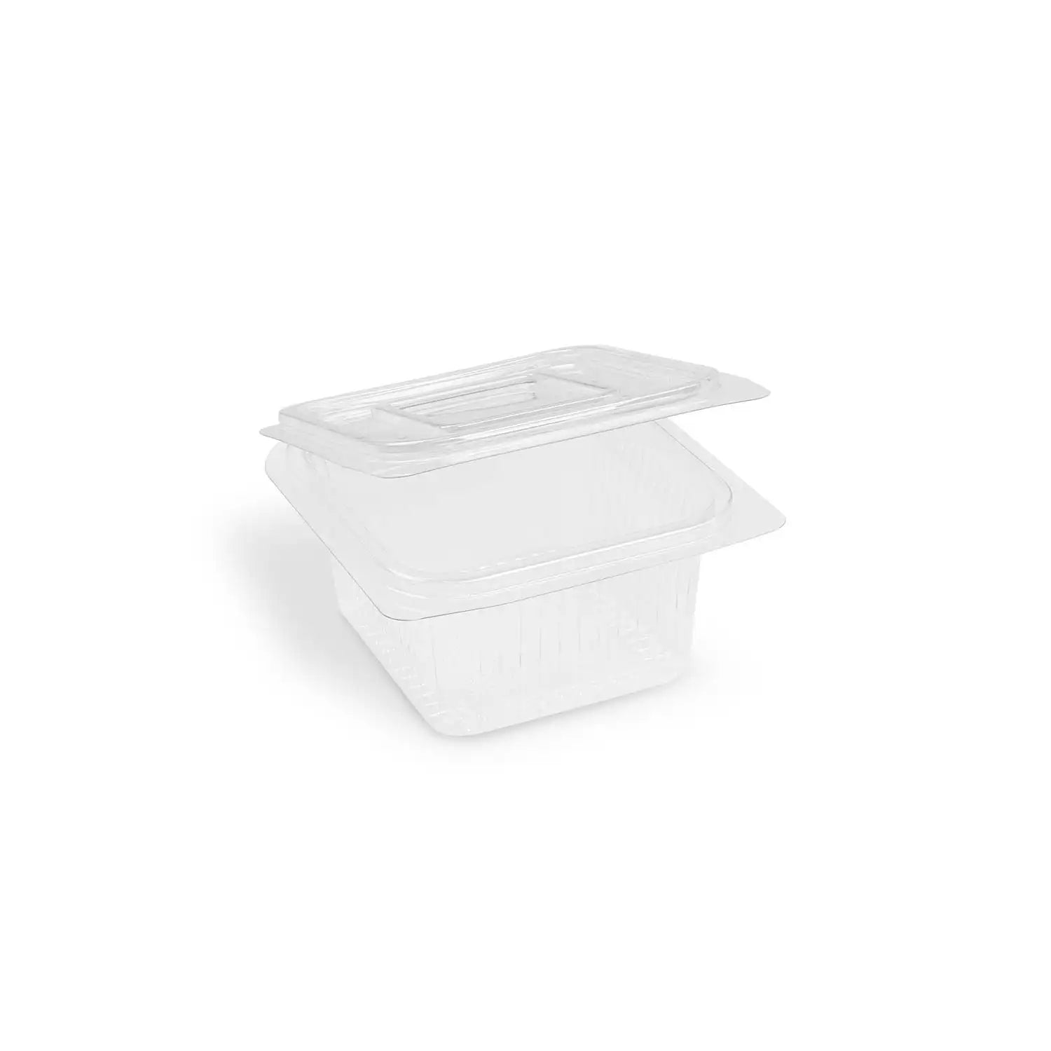 Rechteckbecher (rPET) mit Deckel klar