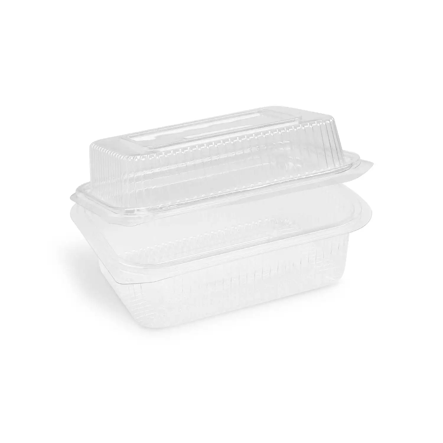 Rechteckbecher (rPET) mit Deckel klar