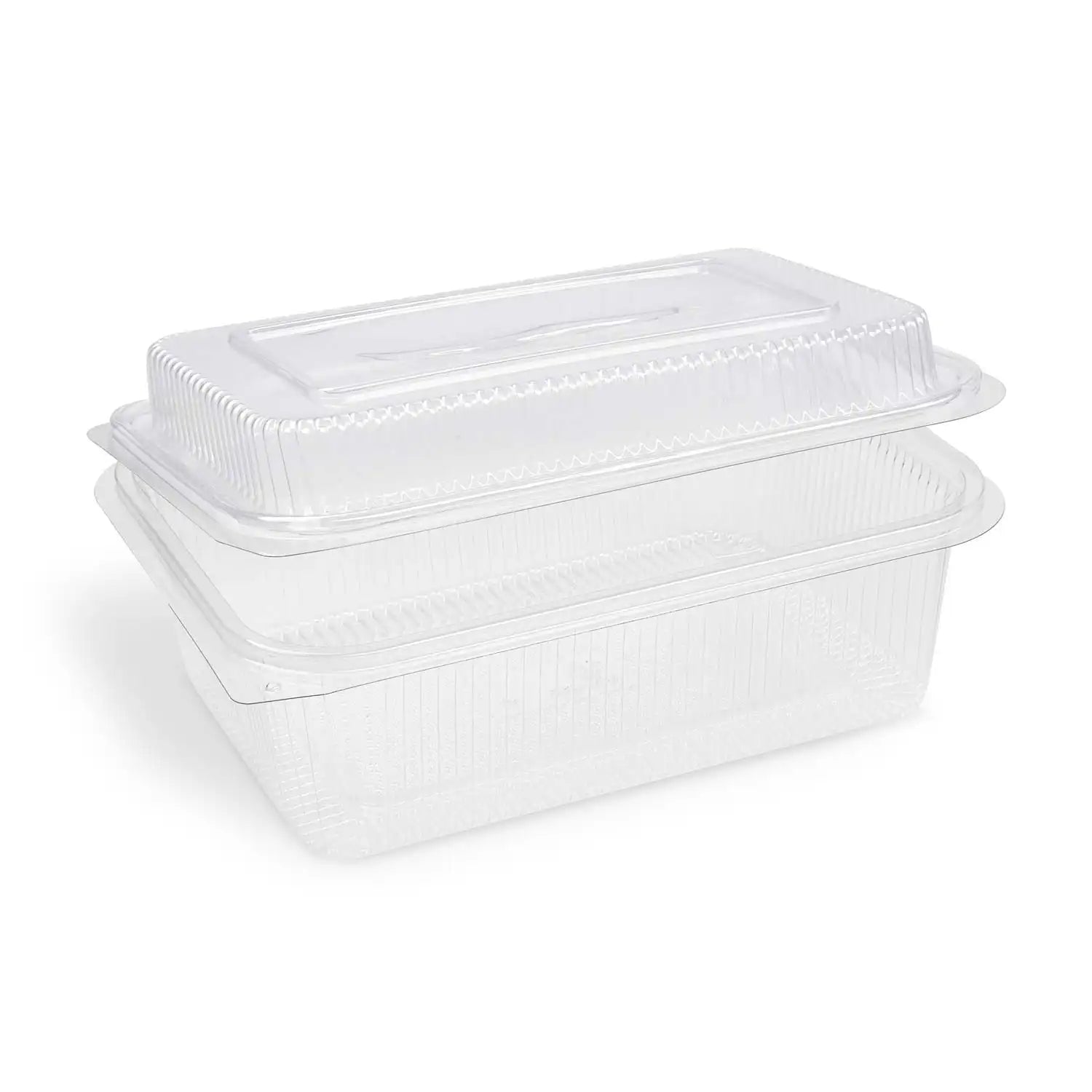 Rechteckbecher (rPET) mit Deckel klar