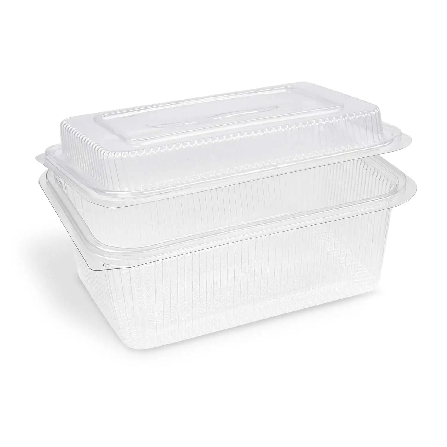 Rechteckbecher (rPET) mit Deckel klar