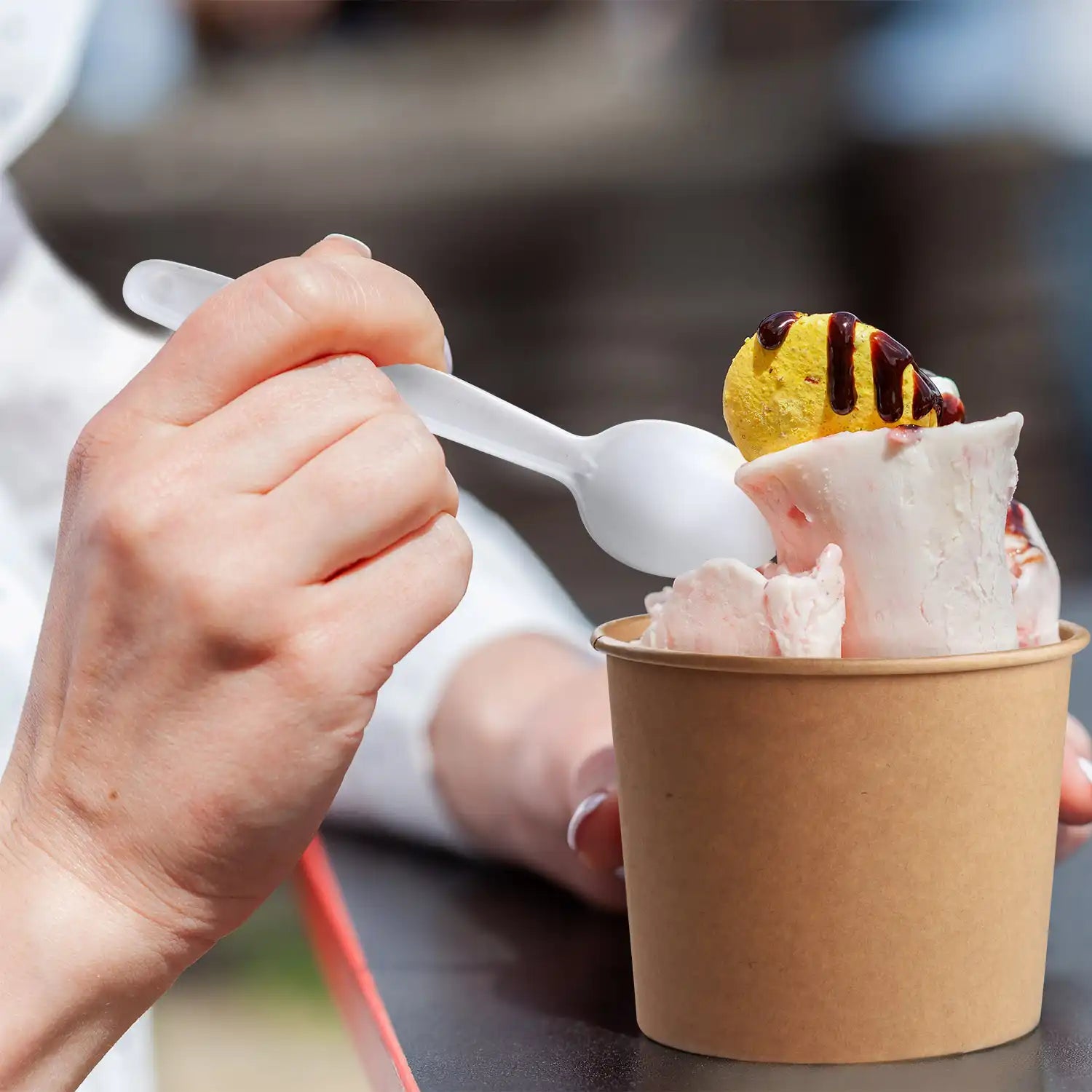 Kaffeelöffel (PP) wiederverwendbar weiß 13cm [50 St.]