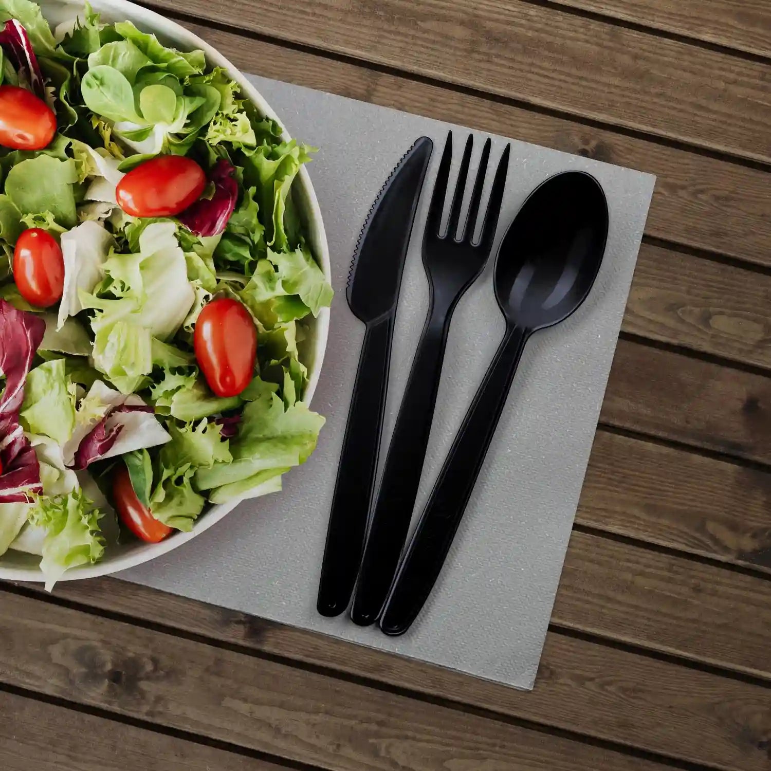 Messer (PP) wiederverwendbar schwarz 18,5cm [50 St.]