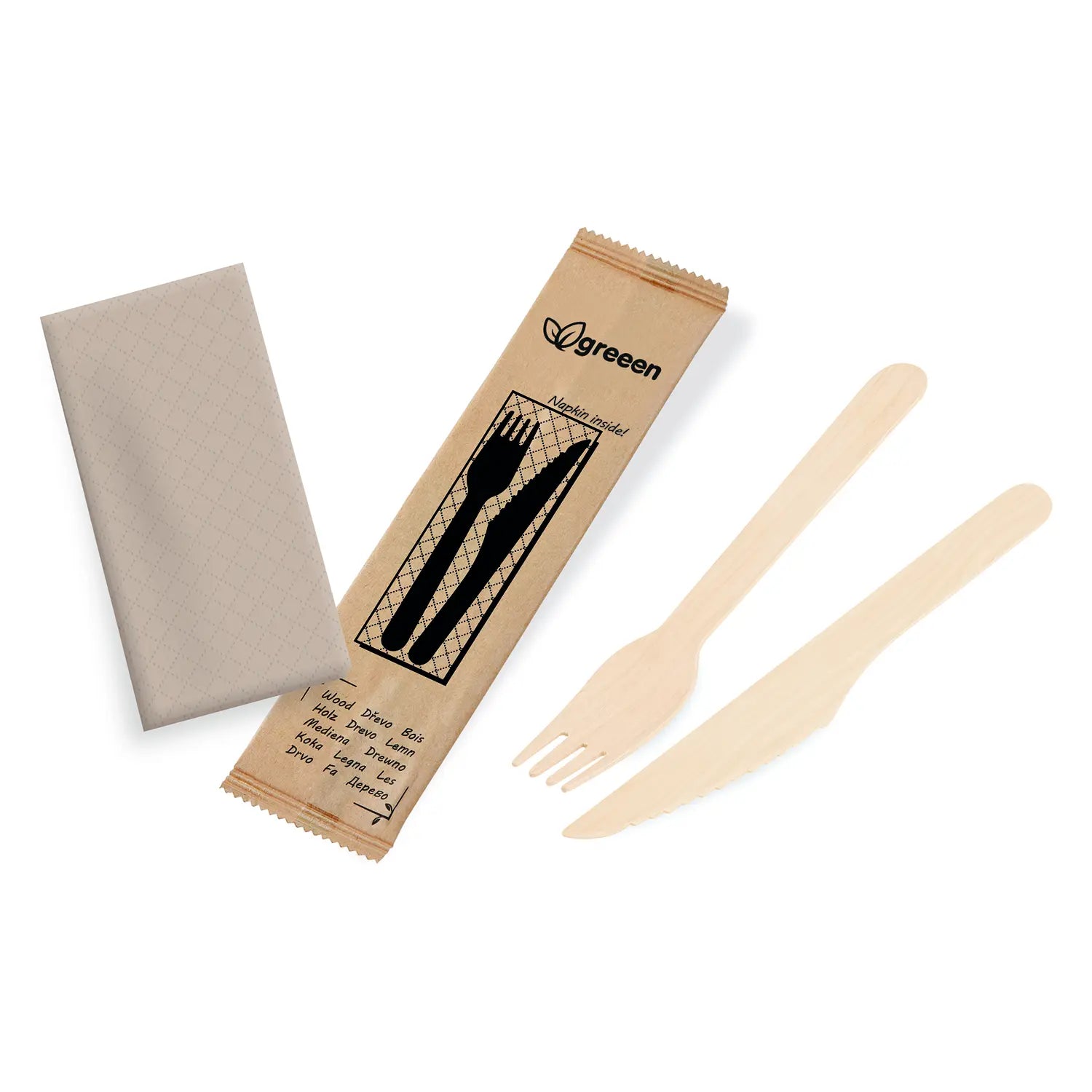 Besteckset Holz