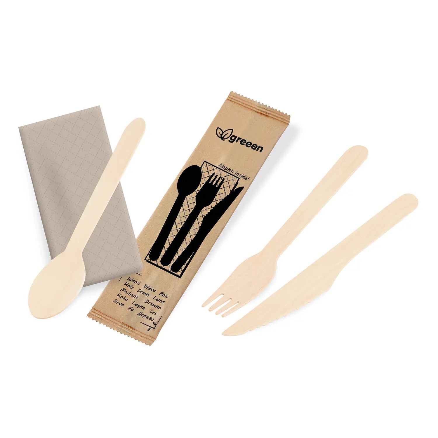 Besteckset Holz
