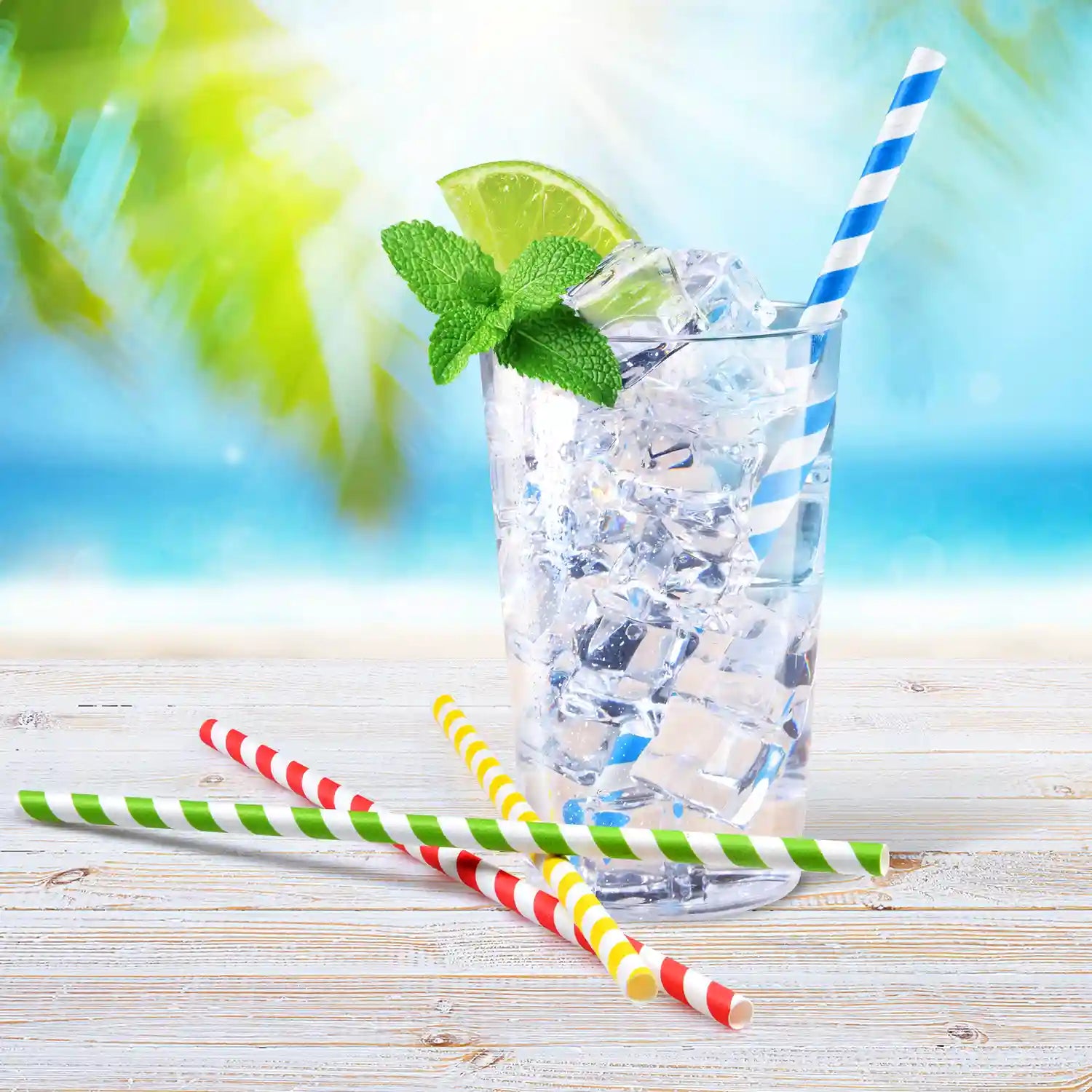 Papiertrinkhalm bunt gemischt