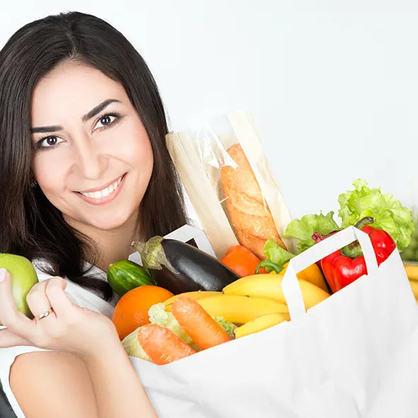 Tragetasche weiß 18+8x22 cm