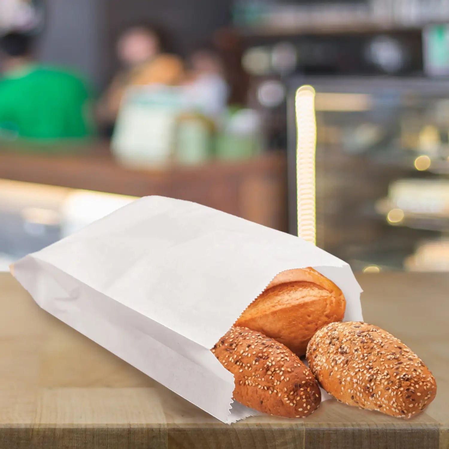 Papierfaltenbeutel weiß