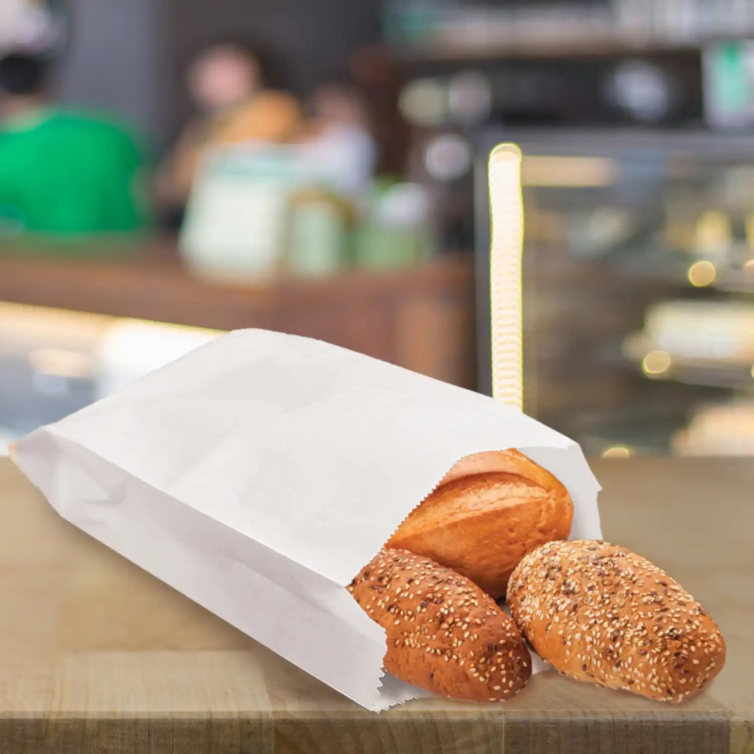 Papierfaltenbeutel weiß