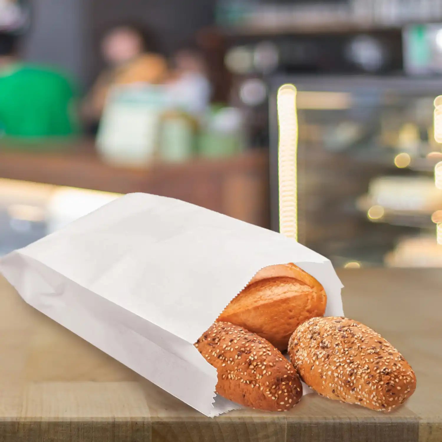 Papierfaltenbeutel weiß