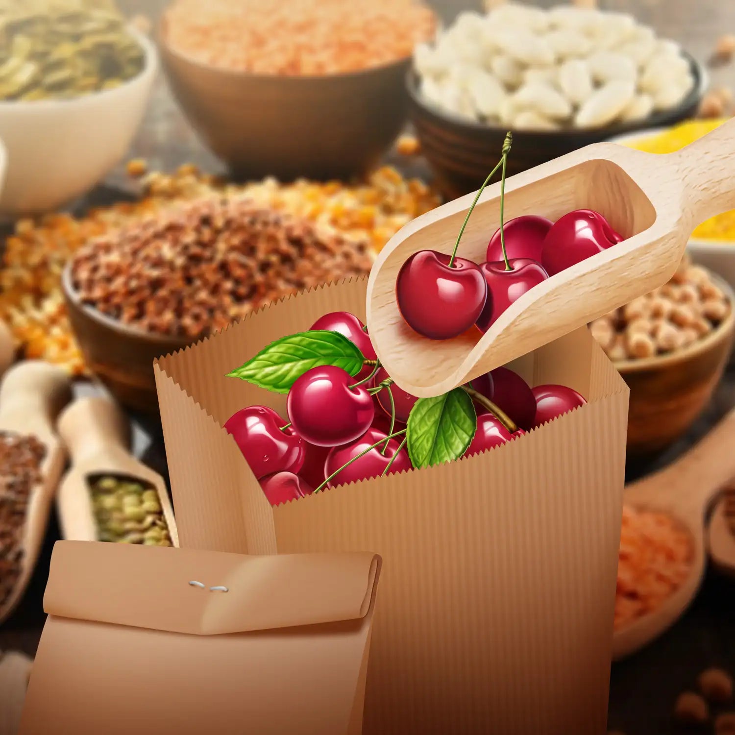 Papierfaltenbeutel braun