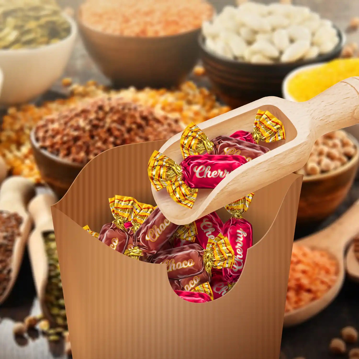 Kreuzbodenbeutel (PAP) kraft 1kg