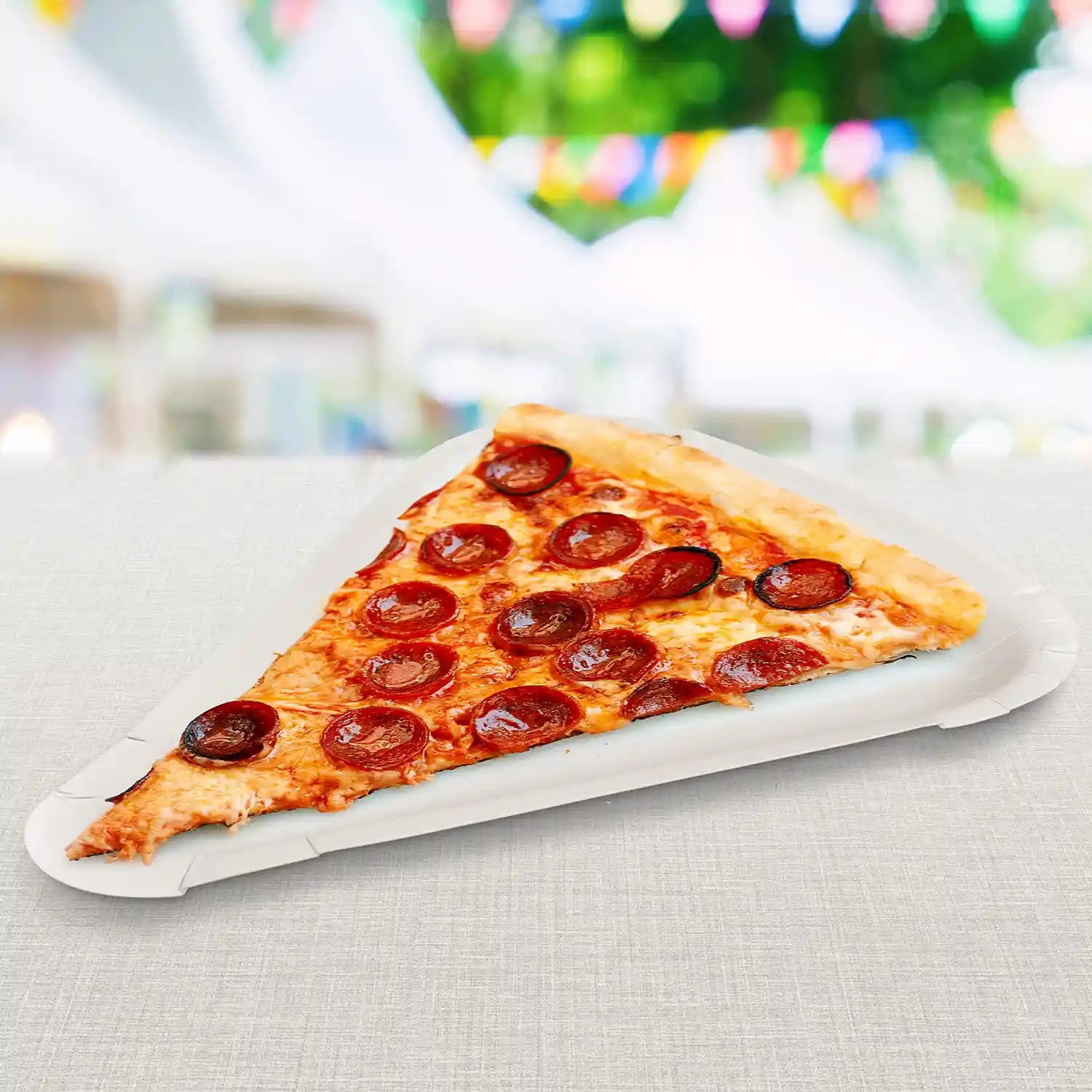 Pizzateller dreieckig weiß