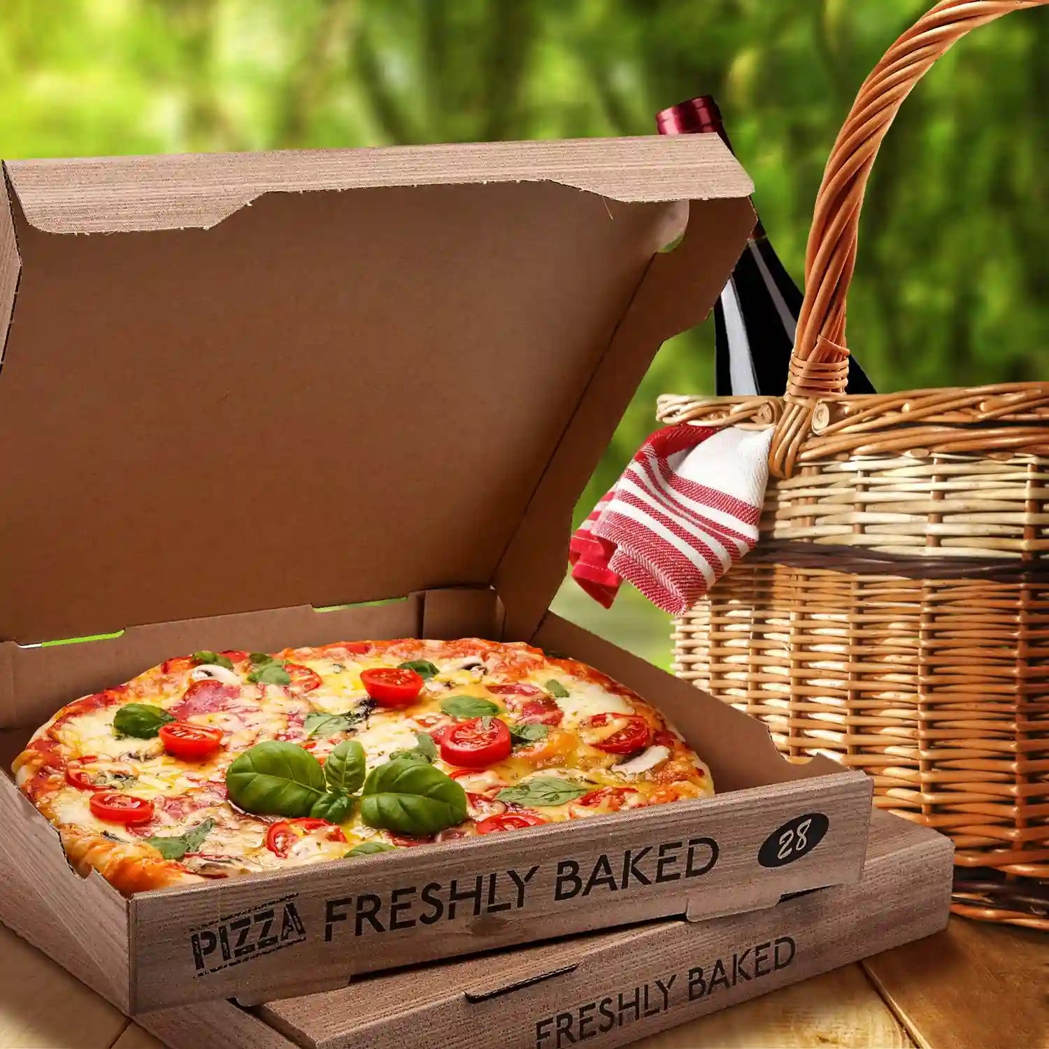 Pizzakarton (aus Mikrowellpappe) 29x29x4cm