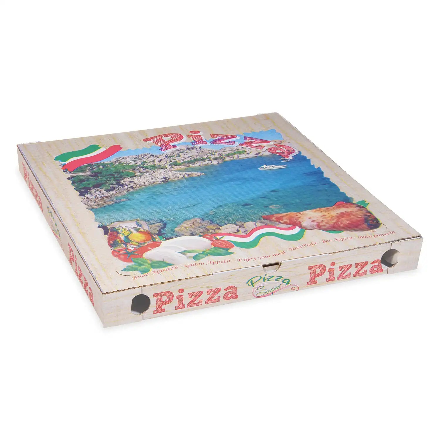 Pizzakarton (aus Mikrowellpappe) weiß