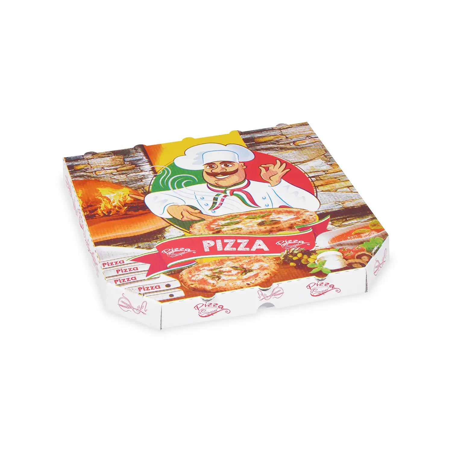 Pizzakarton (aus Mikrowellpappe) weiß