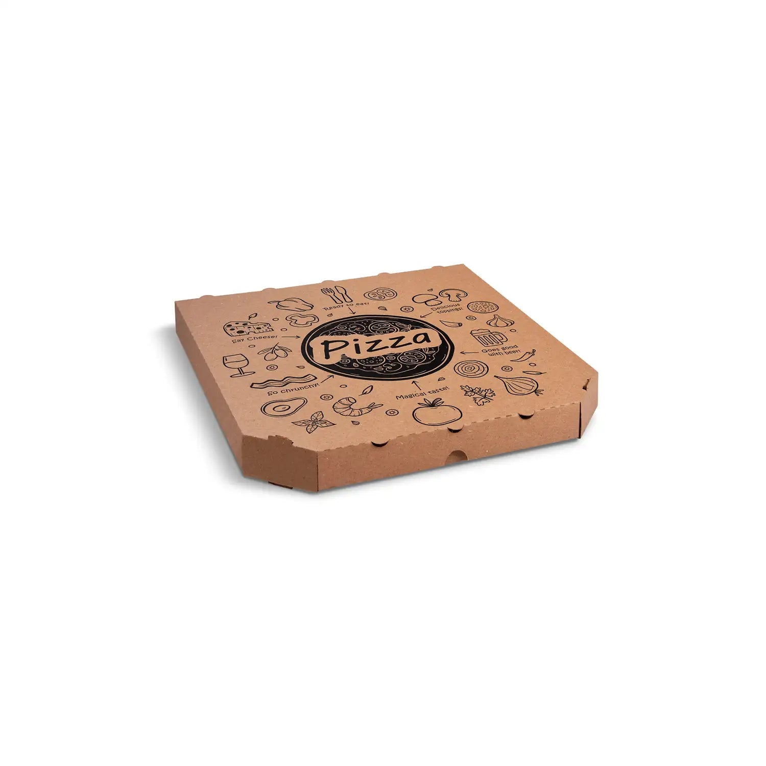 Pizzakarton (aus Mikrowellpappe) kraft