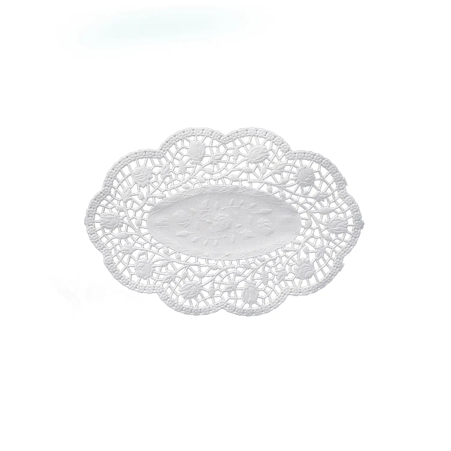 Mokkadeckchen (PAP) oval weiß