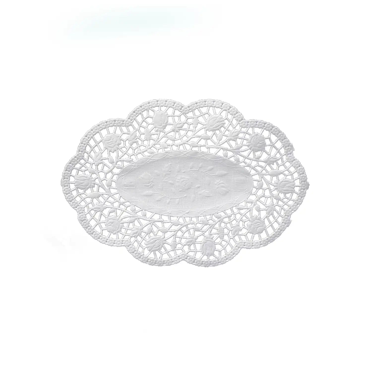 Mokkadeckchen (PAP) oval weiß