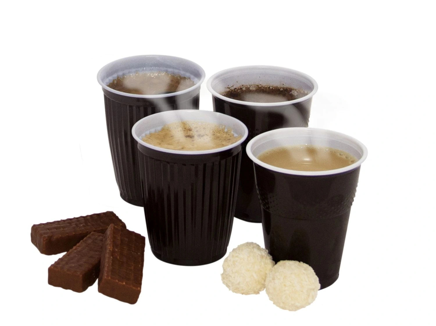 Kaffeebecher (PP) braun/weiß