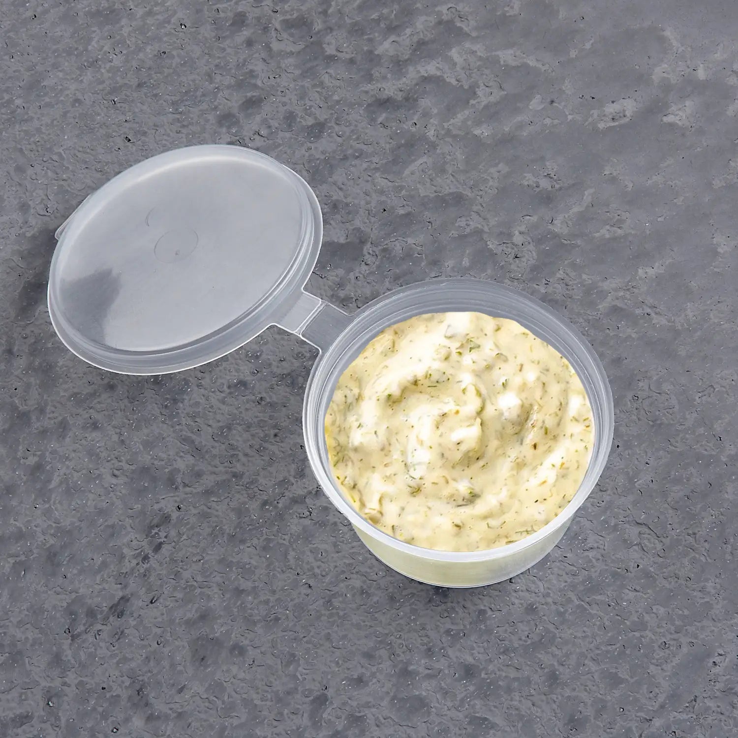 Dressingbecher (PP) klar mit Deckel