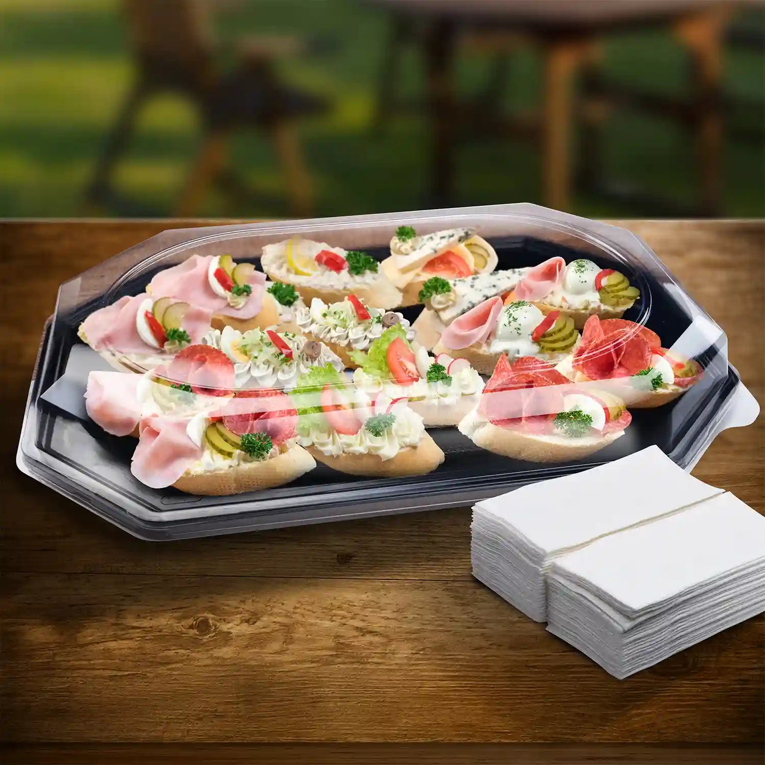 Domdeckel (rPET) für Catering-Platte