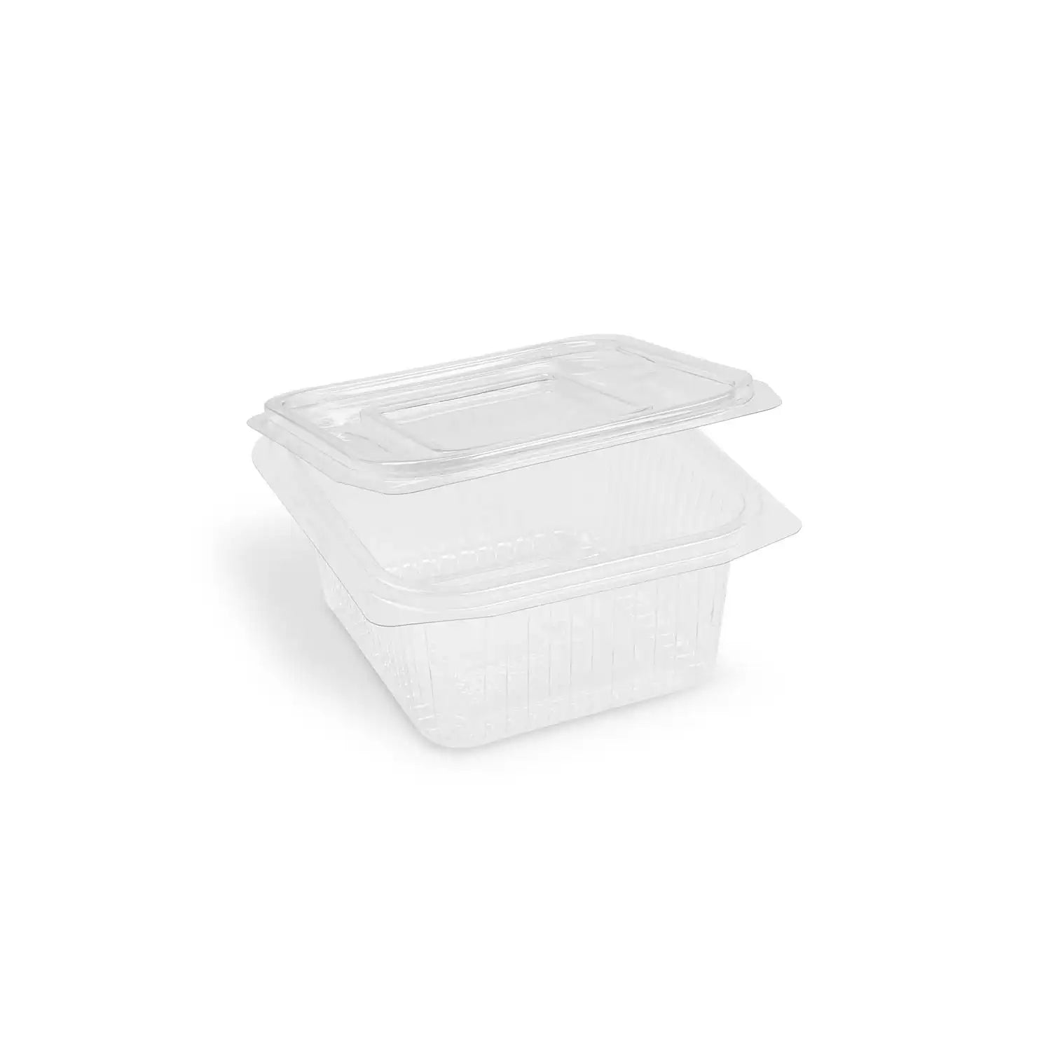 Rechteckbecher (rPET) mit Deckel klar 500ml