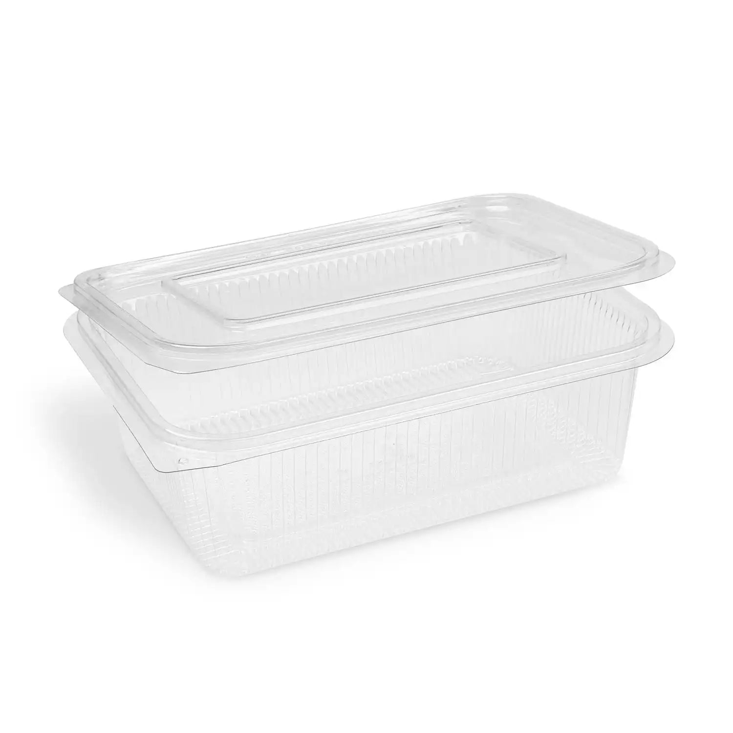 Rechteckbecher (rPET) mit Deckel klar 1500ml